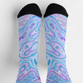 Chaussette Texture de marbre violet bleu peinture liquide abs (Haut)