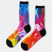 Chaussette Texture de peinture épaisse - Illusion colorée (Gauche)