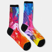 Chaussette Texture de peinture épaisse - Illusion colorée (Droite)
