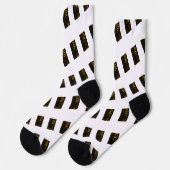 Chaussette Texture des tourbillons d'or jaune noir (Gauche)