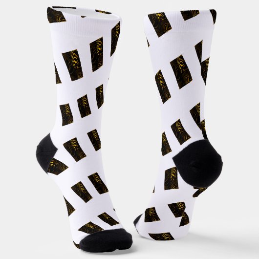 Chaussette Texture des tourbillons d'or jaune noir (Angulaire)