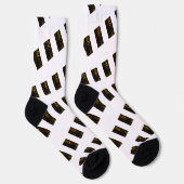 Chaussette Texture des tourbillons d'or jaune noir (Droite)
