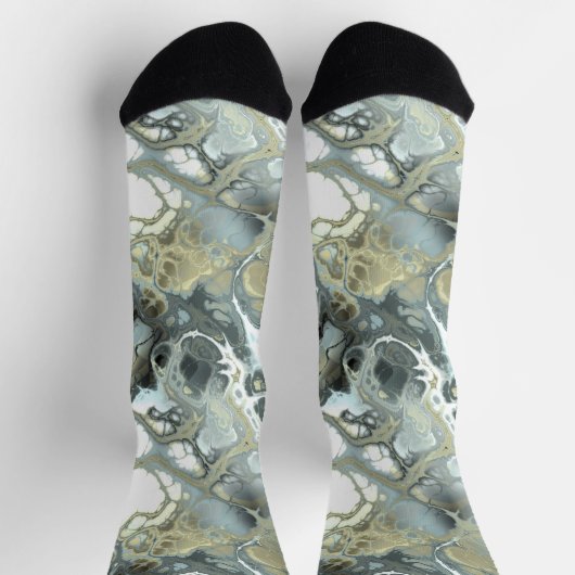 Chaussette Texture fluide Abstraite en pierre de marbre gris (Haut)