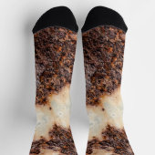Chaussette Texture métallique rouille brun cool Nom personnal (Haut)