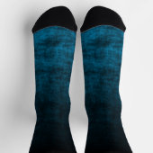 Chaussette Texture Ombrée Grunge Noir et Sarcelle (Haut)