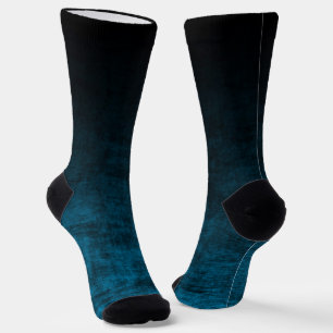 Chaussette Texture Ombrée Grunge Noir et Sarcelle