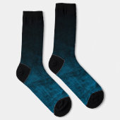 Chaussette Texture Ombrée Grunge Noir et Sarcelle (Droite)