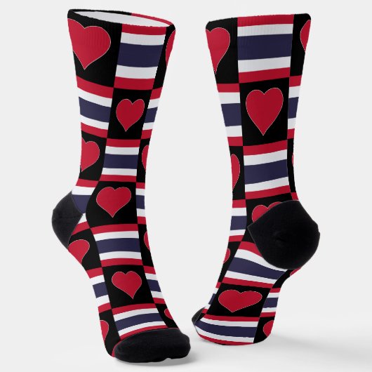 Chaussette Thaïlande National Drapeau Heart Fun Thai Pride (Angulaire)