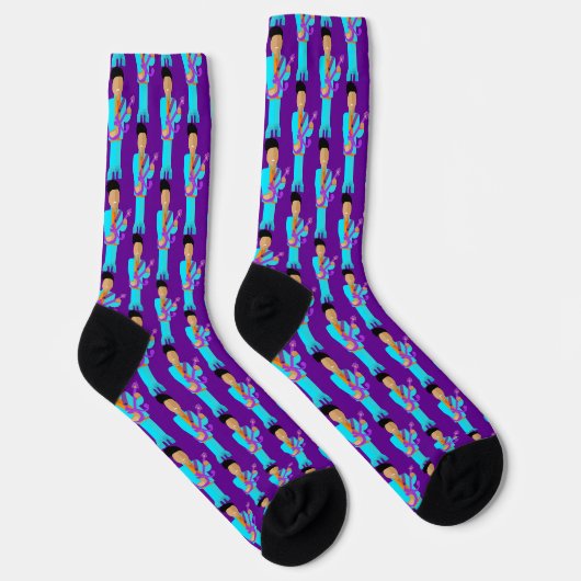 Chaussette The Purple Pixie – Funk Legend Pattern Crew Socks (Droite)