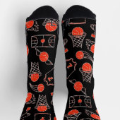 Chaussette Thème De Basketball Noir Et Orange (Haut)