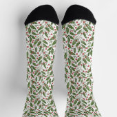 Chaussette Thème de Noël Holly, Mistletoe, Berries Motif (Haut)