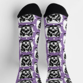 Chaussette Thème des points violets de chiot gallois Terrier (Haut)