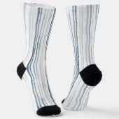 Chaussette Thin Watercolor Stripes, Slate Blue, Gray on White (Angulaire)