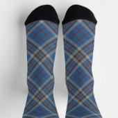 Chaussette Thompson Tartan Plaid Grey Blue Pattern (Haut)