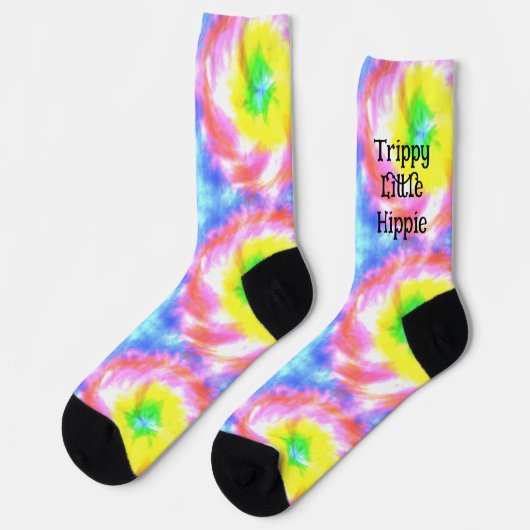 Chaussette Tiedye Trippy Hippie Psychedelic Retro les années  (Gauche)