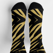 Chaussette Tiger imprimé en or et noir avec Monogramme (Haut)