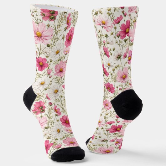 Chaussette Tiges de fleurs de cosmos aérées (Angulaire)