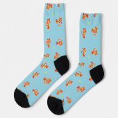 Chaussette Tigre bébé mignon sur chaussettes bleues (Gauche)