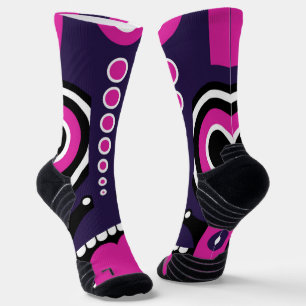 Chaussette Tiki Art Violet Et Rose