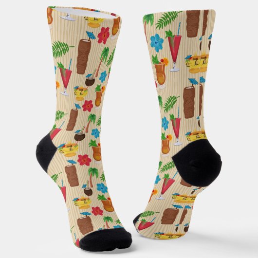 Chaussette Tiki Tropical Cocktails Monogrammé (Angulaire)