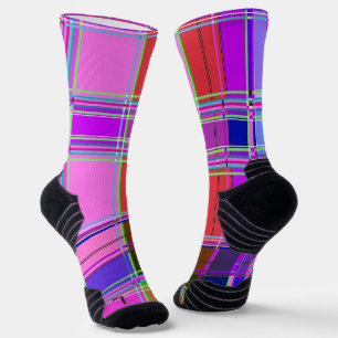 Chaussette Tissu à motif tartan rose Madras