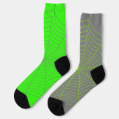 Chaussette Toile d'araignée verte néon Halloween différente (Gauche)