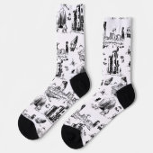 Chaussette Toile de Boston noir et blanc (Gauche)
