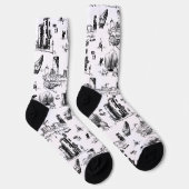 Chaussette Toile de Boston noir et blanc (Droite)