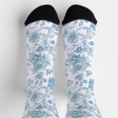 Chaussette Toile-de-jouy Chinoiseries Blue Floral Pattern (Haut)