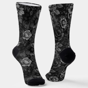 Chaussette Tons de gris floral
