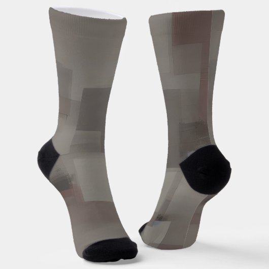 Chaussette Tons de terre carrés abstraits  (Angulaire)
