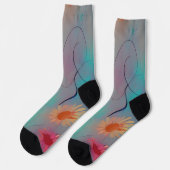 Chaussette Tons feutrés tournesols abstraits (Gauche)