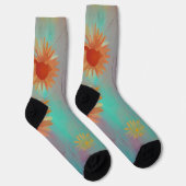 Chaussette Tons feutrés tournesols abstraits (Droite)