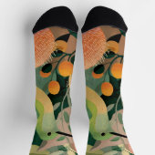 Chaussette tons pastel, colibri en vol (Haut)