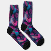 Chaussette tons violets, colibri en vol (Droite)