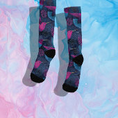 Chaussette tons violets, colibri en vol