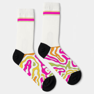 Chaussette Topographie colorée secrète sur blanc