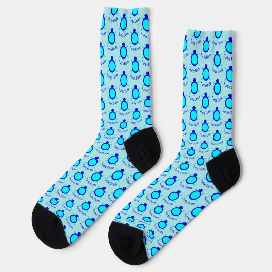 Chaussette Tortue Bleue Bleue Lumineuse Motif (Gauche)