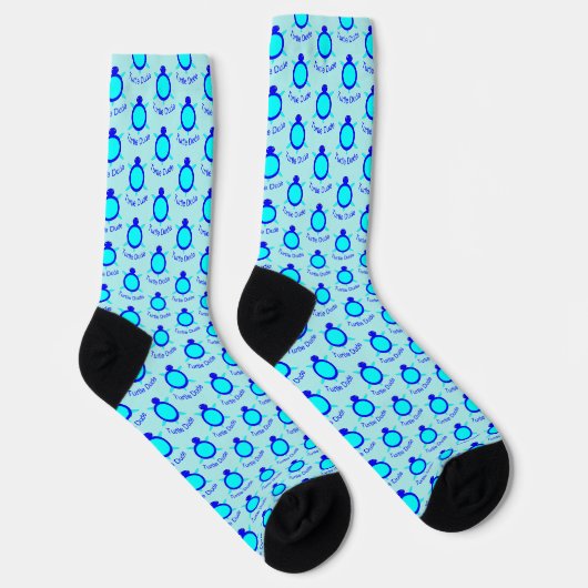 Chaussette Tortue Bleue Bleue Lumineuse Motif (Droite)