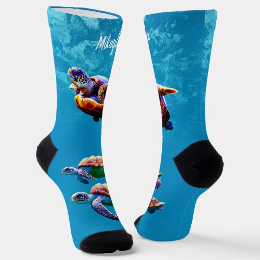 Chaussette Tortues marines natation (Angulaire)