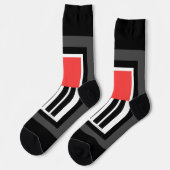 Chaussette Touches de piano + Chaussettes rouges d'équipage (Gauche)