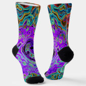 Chaussette Tourbillon Liquide Abstrait Rétro Coloré Violet (Angulaire)