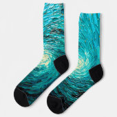 Chaussette Tourbillon océan turquoise abstrait (Gauche)
