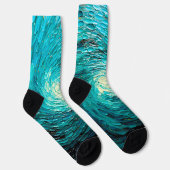 Chaussette Tourbillon océan turquoise abstrait (Droite)