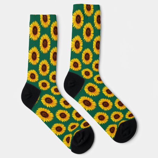 Chaussette Tournesol Jaune Vibrant en Fleur (Droite)