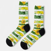 Chaussette tournesol peint (Gauche)