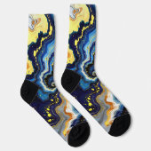 Chaussette Tournoyants bleus et dorés 1 (Droite)