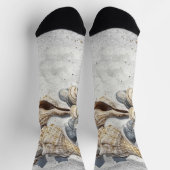 Chaussette Toute matrice de coquilles sur le sable (Haut)