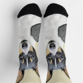 Chaussette Toy Fox Terrier Peinture - Cute Original Chien Art (Haut)