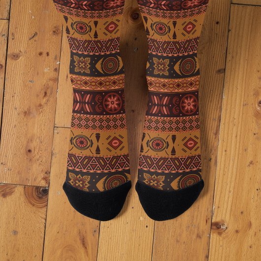 Chaussette Traditional Terracotta Ethnic Tribal Boho Pattern